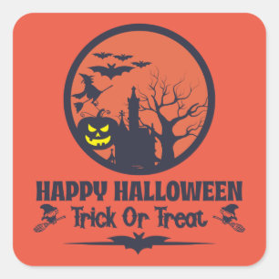 Halloween Trick or treat Vierkante Sticker