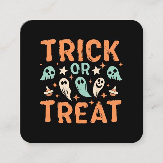 Halloween Trick or treat Vierkante Visitekaartje (Voorkant)