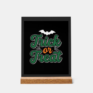 Halloween Trick or Treat Vleermuis Web Design_1 Acryl Bord