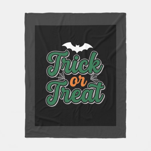 Halloween Trick or Treat Vleermuis Web Design_1 Fleece Deken (Voorkant)