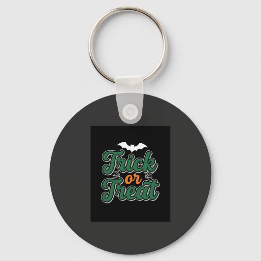 Halloween Trick or Treat Vleermuis Web Design_1 Sleutelhanger (Voorkant)