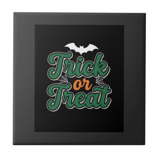 Halloween Trick or Treat Vleermuis Web Design_1 Tegeltje (Voorkant)