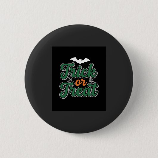 Halloween Trick or Treat Vleermuis Webdesign_1 Ronde Button 5,7 Cm (Voorkant)