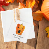 Halloween Trick or treat Waterverf Pompoen Kindere Bedankjes Labels