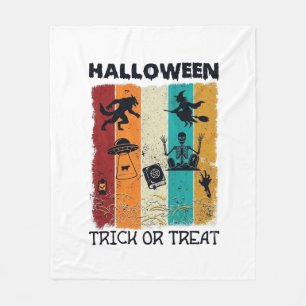 Halloween Trick Or Treat Weerwolf Heks Skelet U Fleece Deken