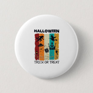 Halloween Trick Or Treat Weerwolf Heks Skelet U Ronde Button 5,7 Cm