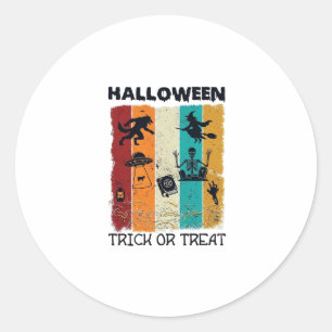 Halloween Trick Or Treat Weerwolf Heks Skelet U Ronde Sticker