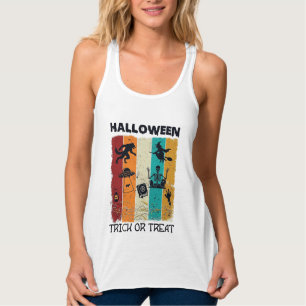 Halloween Trick Or Treat Weerwolf Heks Skelet U Tanktop