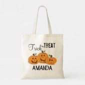 Halloween Trick or treat Whimsical Pumpkin Tote Bag (Achterkant)