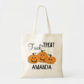 Halloween Trick or treat Whimsical Pumpkin Tote Bag (Voorkant)