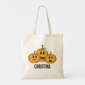 Halloween Trick or treat Whimsical Pumpkin Tote Bag (Achterkant)