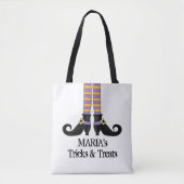 Halloween Trick or treat Whimsical Witch Shoes Tote Bag (Voorkant)