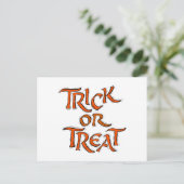 Halloween Trick or treat Words Briefkaart (Staand voorkant)