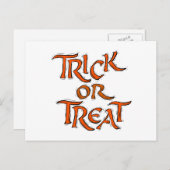 Halloween Trick or treat Words Briefkaart (Voorkant / Achterkant)
