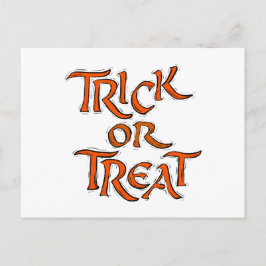 Halloween Trick or treat Words Briefkaart