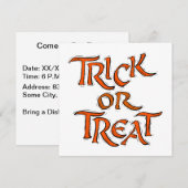 Halloween Trick or treat Words Kaart (Voorkant / Achterkant)