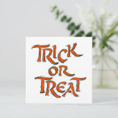 Halloween Trick or treat Words Kaart (Staand voorkant)