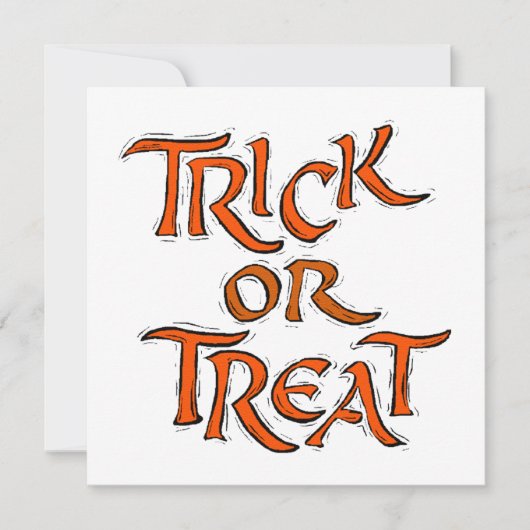 Halloween Trick or treat Words Kaart (Voorkant)
