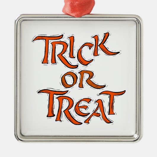 Halloween Trick or treat Words Metalen Ornament (Voorkant)