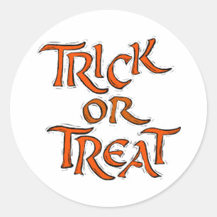Halloween Trick or treat Words Ronde Sticker