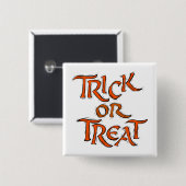 Halloween Trick or treat Words Vierkante Button 5,1 Cm (Voorkant /achterkant)