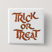 Halloween Trick or treat Words Vierkante Button 5,1 Cm (Voorkant)