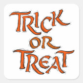 Halloween Trick or treat Words Vierkante Sticker (Voorkant)