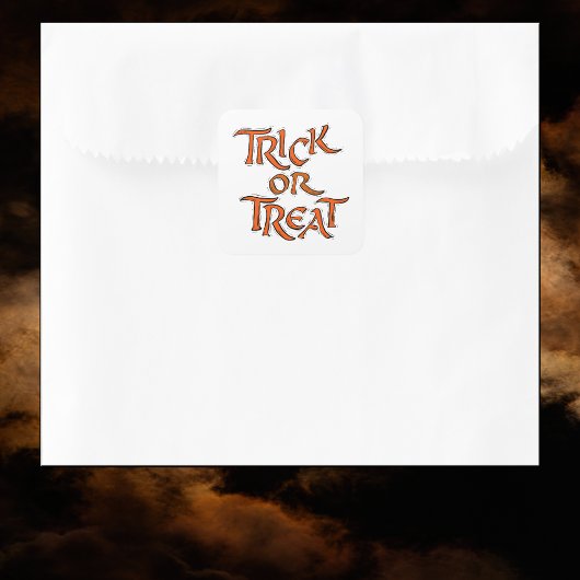Halloween Trick or treat Words Vierkante Sticker
