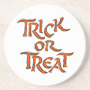 Halloween Trick or treat Words Zandsteen Onderzetter