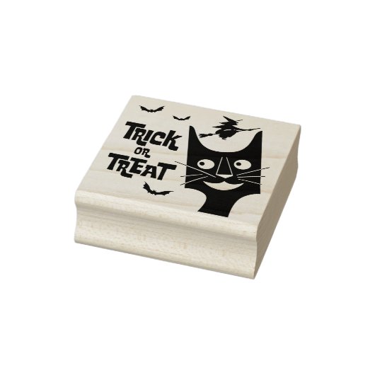  Halloween Trick or treat Zwart Cat Rubberstempel (Stempel)