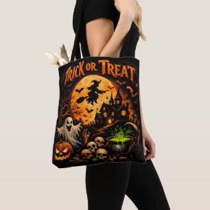Halloween Trick or Treat Zwart en Oranje  Tote Bag