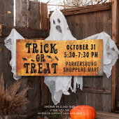 Halloween TRICK OR TREAT Zwart Sinaasappel Spandoek