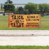 Halloween TRICK OR TREAT Zwart Sinaasappel Spandoek (Insitu)