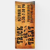 Halloween TRICK OR TREAT Zwart Sinaasappel Spandoek (Verticaal)