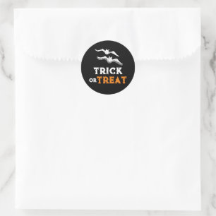 Halloween Trick or treat, zwarte vleermuizen kinde Ronde Sticker