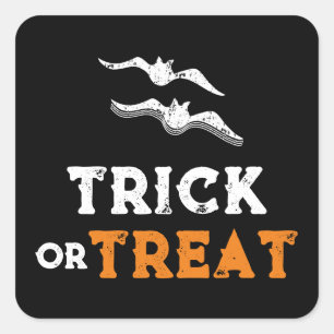 Halloween Trick or treat, zwarte vleermuizen kinde Vierkante Sticker