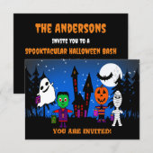 Halloween "Trick or Treaters" Uitnodiging (Voorkant / Achterkant)