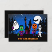 Halloween "Trick or Treaters" Uitnodiging (Voorkant / Achterkant)