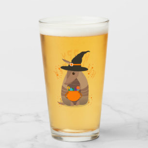 Halloween Trick-or-Treating Armadillo Witch Texas Glas