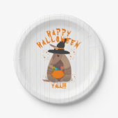 Halloween Trick-or-Treating Armadillo Witch Texas Papieren Bordje (Voorkant)