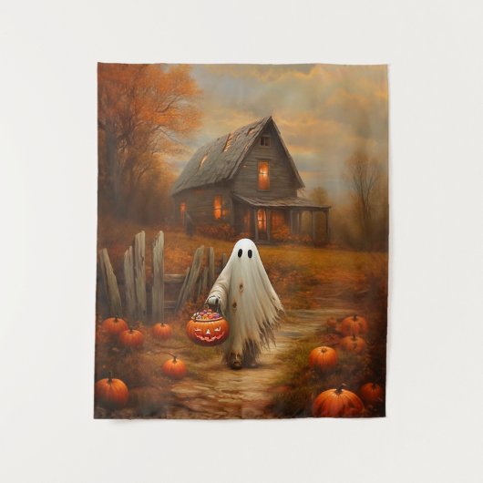  Halloween Trick-or-Treating Ghost Wandkleed (Voorkant)