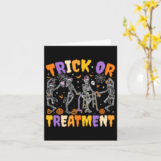 Halloween Trick Or Treatment Pt Fysiotherapie T Kaart (Gele Bloem)