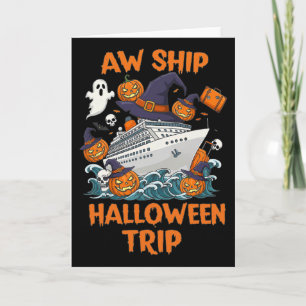 Halloween Trip Gelukkig Halloween Griezelige Pompo Kaart