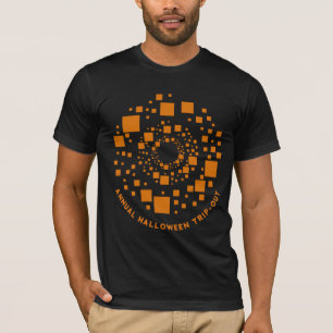 Halloween Trip-out Oranje Black Circles Squares T-shirt