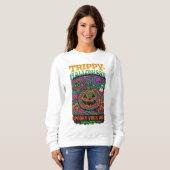 Halloween Trippy Full Color Retro Kleding Unisex Trui (Voorkant volledig)