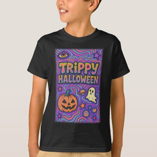 Halloween Trippy Kleurrijke Retro Kleding unisex T-shirt (Voorkant)
