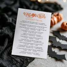 Halloween Trivia Quiz Feestspelkaart