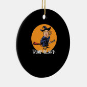 Halloween troef tovenaar grappige klassieker keramisch ornament (Rechts)