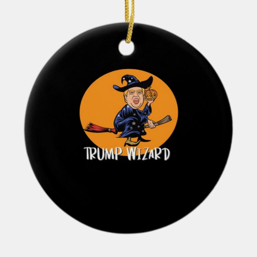 Halloween troef tovenaar grappige klassieker keramisch ornament (Voorkant)