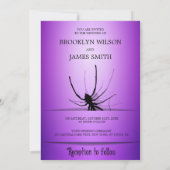 Halloween Trouw Uitnodigingen Paarse Spin (Achterkant)